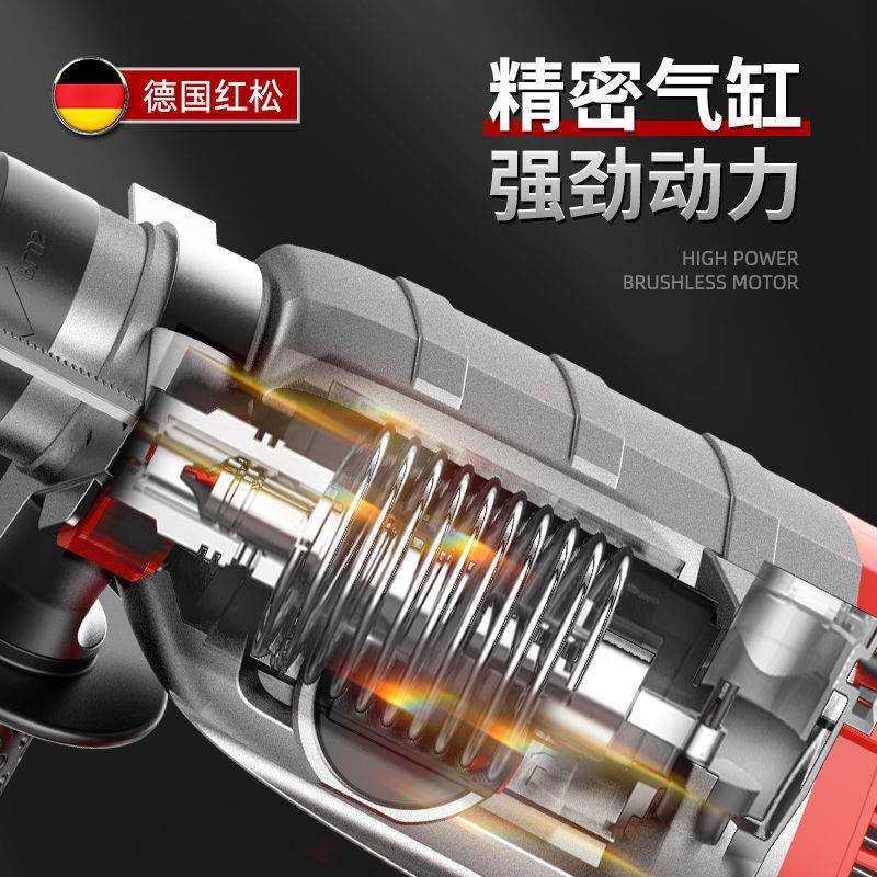 德国红松无刷充电式电锤电镐大功率冲击钻混凝土锂电工具工垒德株,淘宝优惠券,粉丝福利购,淘宝优惠卷