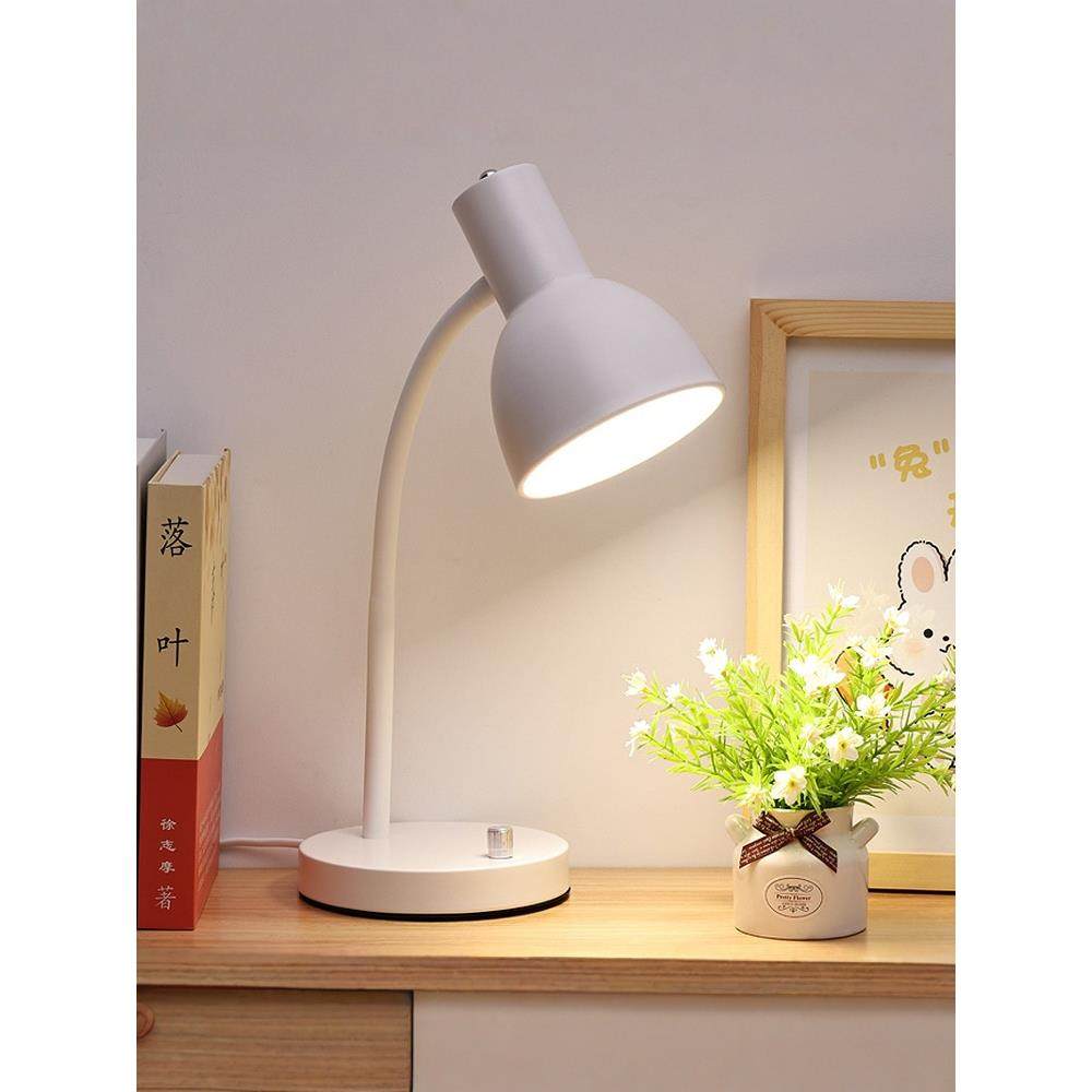 护眼led台灯学习书桌宿舍插电学生台式金属简约办公阅读E27无频闪,淘宝优惠券,粉丝福利购,淘宝优惠卷