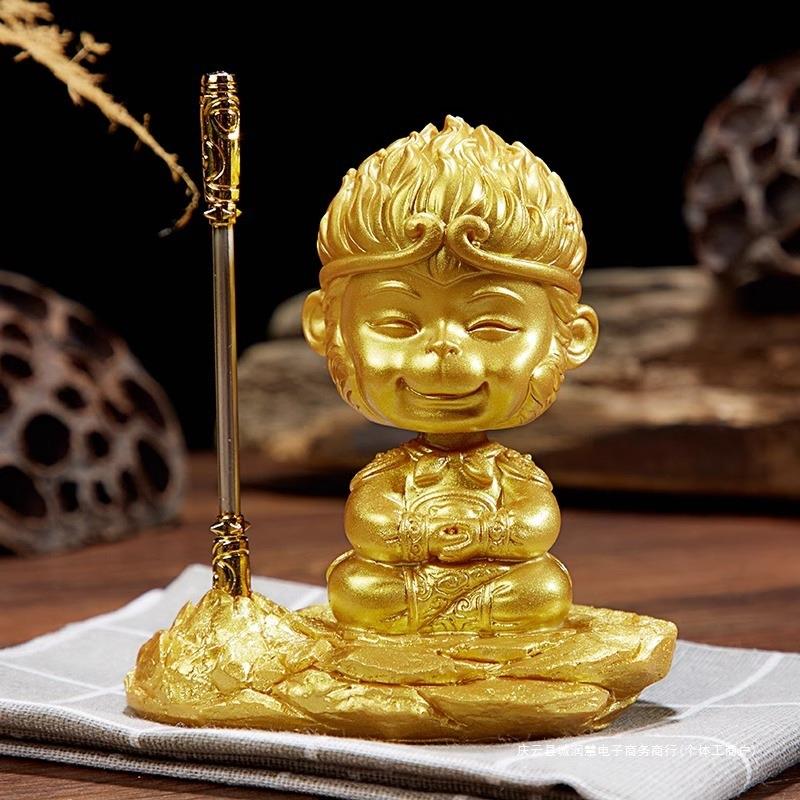 2024新款齐天大圣车上中控台车载摇头公仔孙悟空车内饰品摆件男士 - 图1