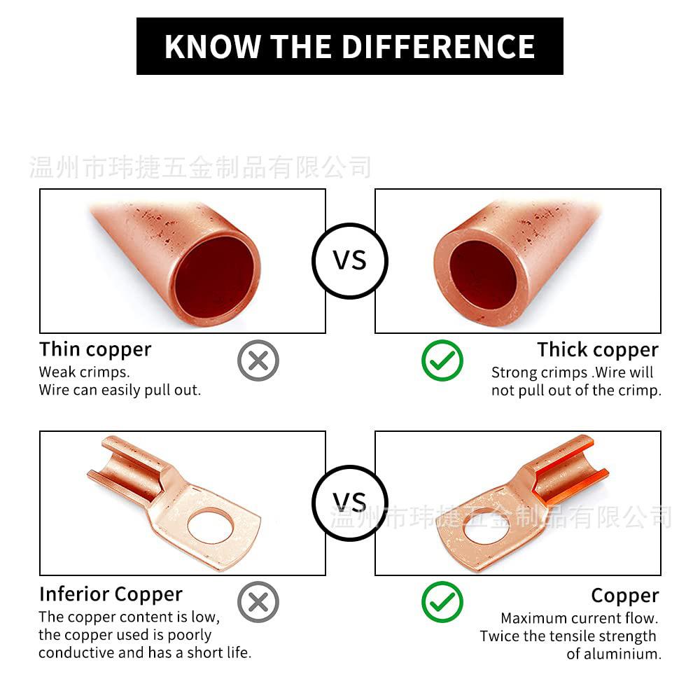 铜鼻子 240pcs盒装窥口端子接线鼻子铜镀锡圆形端子 SC裸端子 - 图3