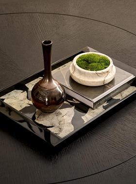 新中国风艺术覆古系列花盆花盘客厅电视柜饰品高端小饰品