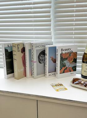 仿真书道具ins风北欧极简风样板房民宿酒店装饰书桌拍照假书摆件