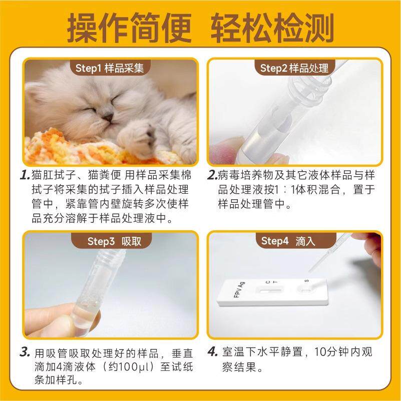 猫瘟猫鼻支猫杯状弓形虫狂犬检测套装猫咪病毒测试纸检测卡试纸