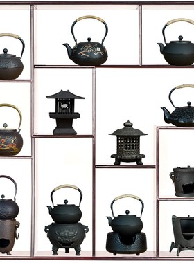新中式家居软装茶室茶壶酒店博古架样板房茶具复古装饰摆件茶文化