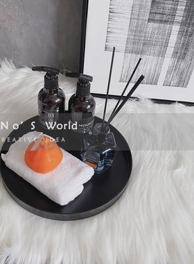 现代简约洗手间摆件黑色剃胡刀男士香薰样板房间浴室轻奢个性装饰