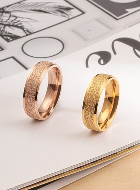 大码戒指女大号胖子超大磨砂胖手加肥加大情侣适合手粗的食指指环