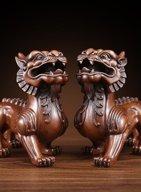 紫铜双角貔貅新中式家居公司装饰品纯铜摆设公司开业乔迁礼品