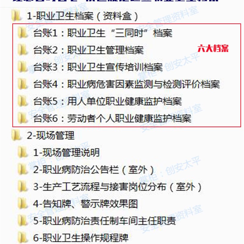 职业卫生个d人健康监护安全管理制度评价与检测档案台账文档资料 - 图1