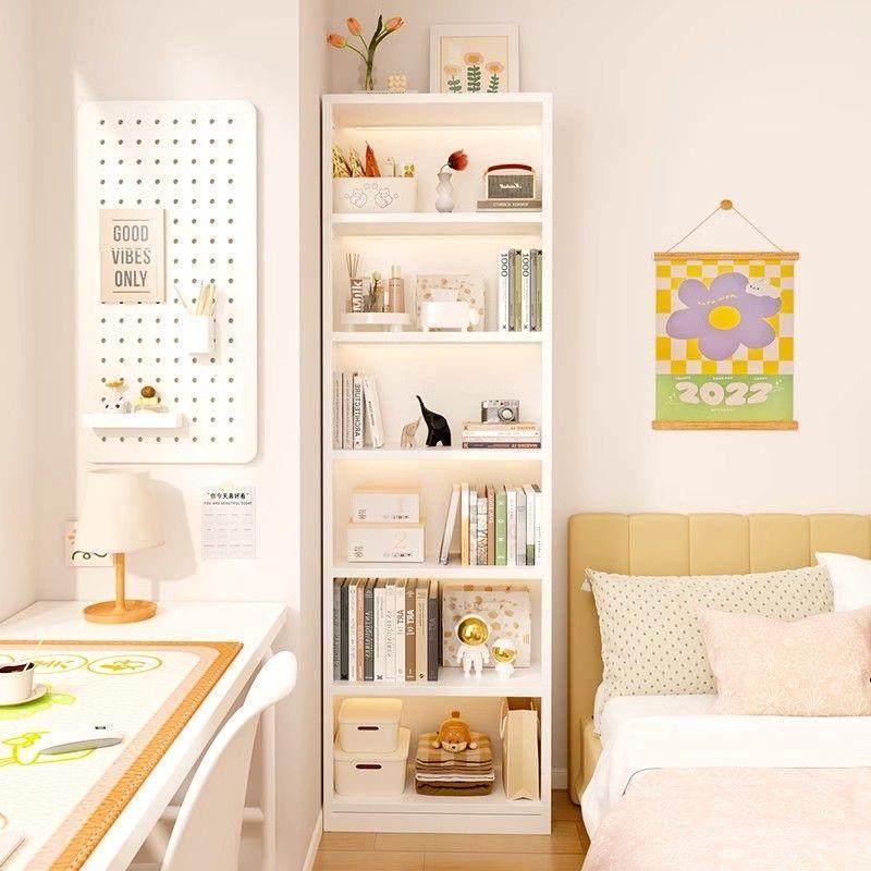 家用钢制书架落地多层夹缝转角书柜儿童卧室客厅书房置物架子跨境,淘宝优惠券,粉丝福利购,淘宝优惠卷