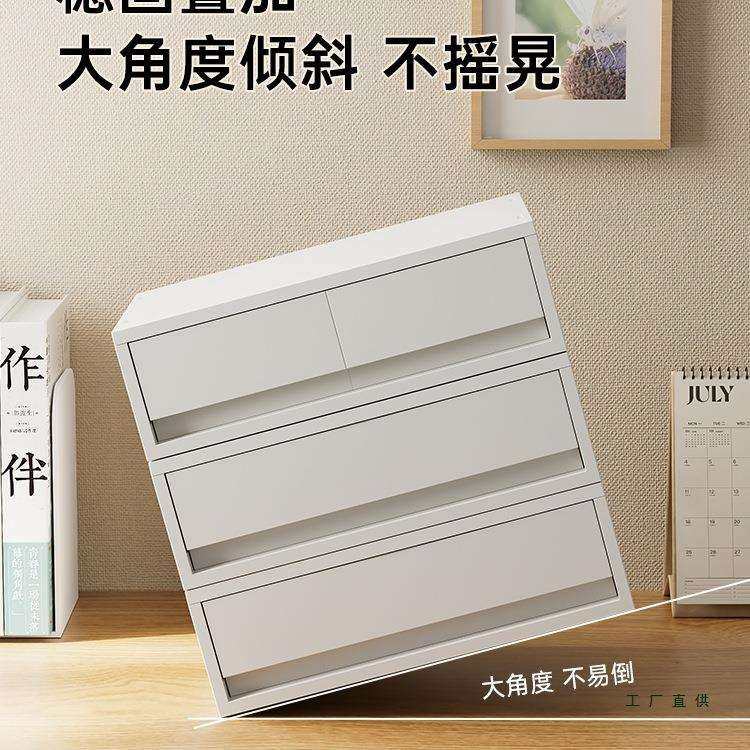 可叠加抽屉式收纳盒办公室桌面A4文件资料多层储物盒整理日式简约,淘宝优惠券,粉丝福利购,淘宝优惠卷