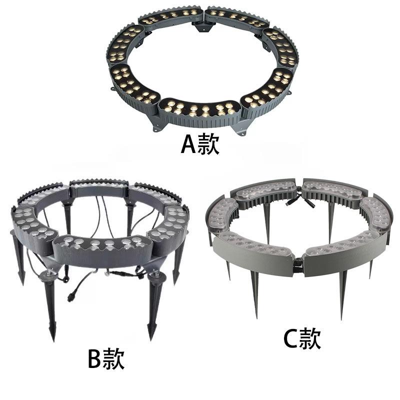 led60W防水环形抱树灯照树灯插地射树灯户外箍树灯柱灯太阳能七彩 - 图3
