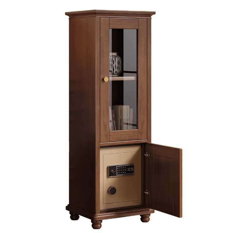 实木电视边柜客厅家用隐藏式防盗保险柜小型储物柜保险箱一体书柜,淘宝优惠券,粉丝福利购,淘宝优惠卷