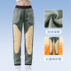 雅鹿男士户外防风保暖裤磁能发热护膝保温女休闲裤加绒加厚外穿冬