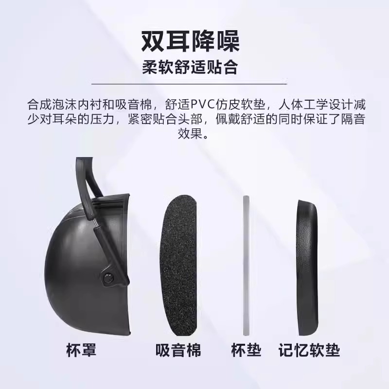VIAN隔音耳罩X5A睡眠用专业防降噪音学习睡觉专用工业静音降噪款