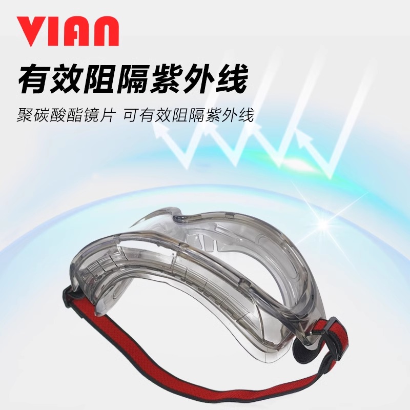VIAN 护目镜1623AF访客专用护目镜防灰尘防刮擦侧翼通气视野开阔