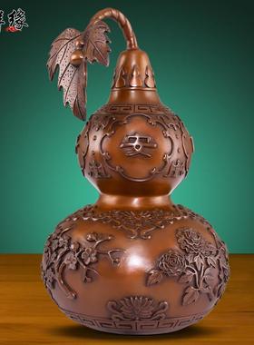 紫铜四季平安葫芦纯铜客厅招财镇宅入户玄关办公室乔迁开业礼品