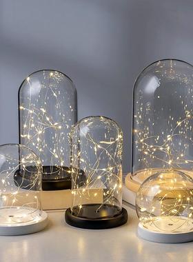 新款永生花玻璃罩防尘圆球罩手办摆件EVA防脱落卡扣灯串底带胶圈