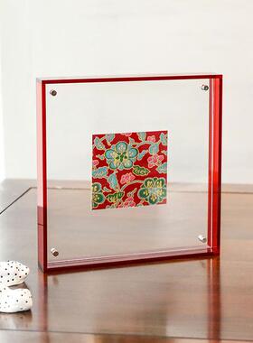 蜀江锦院亚克力蜀锦框画中国风礼品送老外家居摆件大师臻艺手工艺