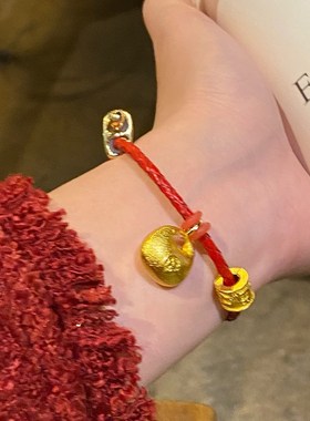 小胖福红绳手链女款本命年手串编绳手G链轻奢小众精致手绳国风饰