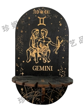 极速木质黑色水晶展示架波u西米亚手架女巫木制悬挂装饰支架和水