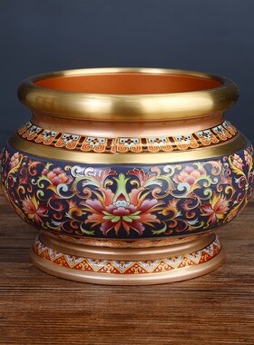 新品纯铜供d佛香炉家用莲花供水杯圣水杯供奉果盘供具佛具用品大