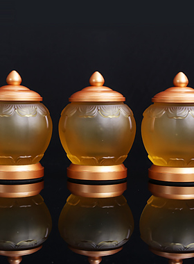 新品古法琉璃供具套装 供花瓶香炉供灯供水杯供佛灯长Z明灯水果碟