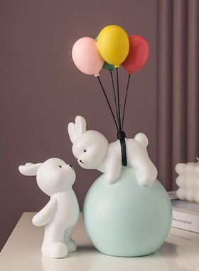 极速奔牛淘兔子摆件家居饰品v系治愈小物件酒柜客厅装饰可爱少女