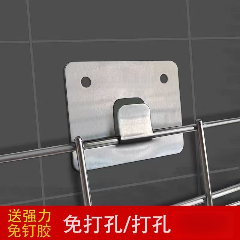 Stainless steel strong adhesive double claw buckle storage rack patch seamless hook kitchen chopstick cage claw sticky hook