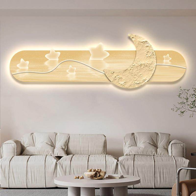 轻奢led灯画客厅卧室装饰画简约现代儿童房间挂画月亮壁画高级感,淘宝优惠券,粉丝福利购,淘宝优惠卷