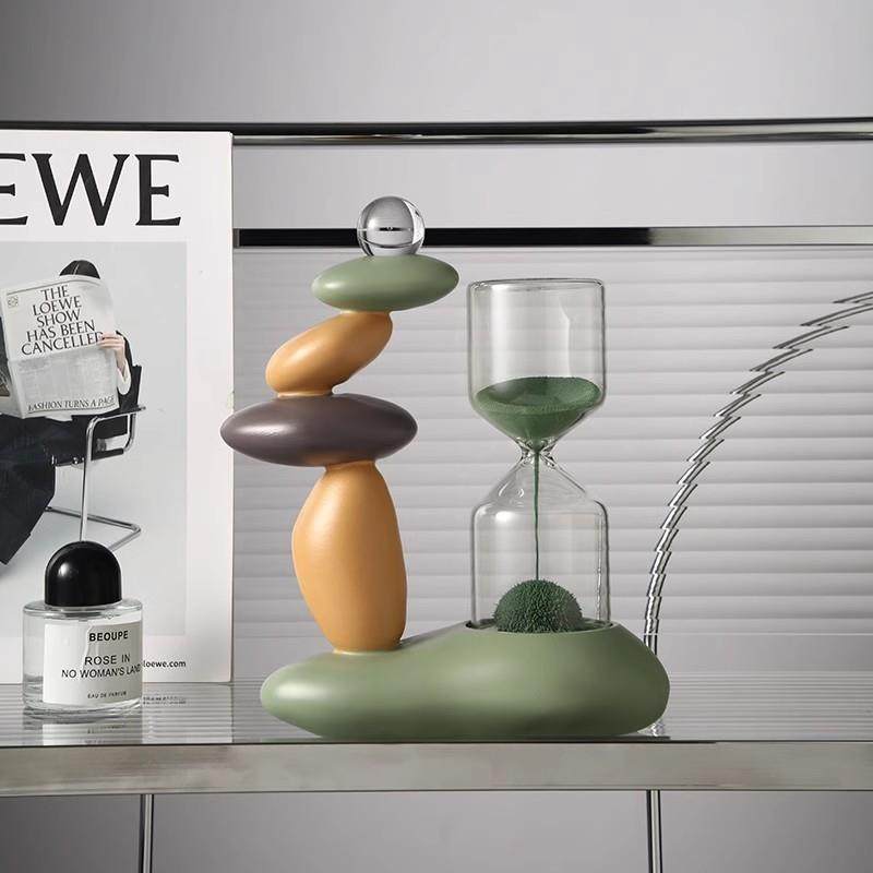 石来运转沙漏计时器玄关办公室桌面摆件家居客厅酒柜电视柜装饰品,淘宝优惠券,粉丝福利购,淘宝优惠卷