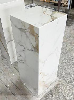 亮光岩板轻奢底座 家居客厅装饰摆台 酒店会所工艺摆放展台摆台