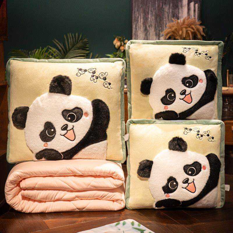 熊猫抱枕被子两用办公室午睡枕头毯子二合一午休靠枕汽车加厚车载,淘宝优惠券,粉丝福利购,淘宝优惠卷
