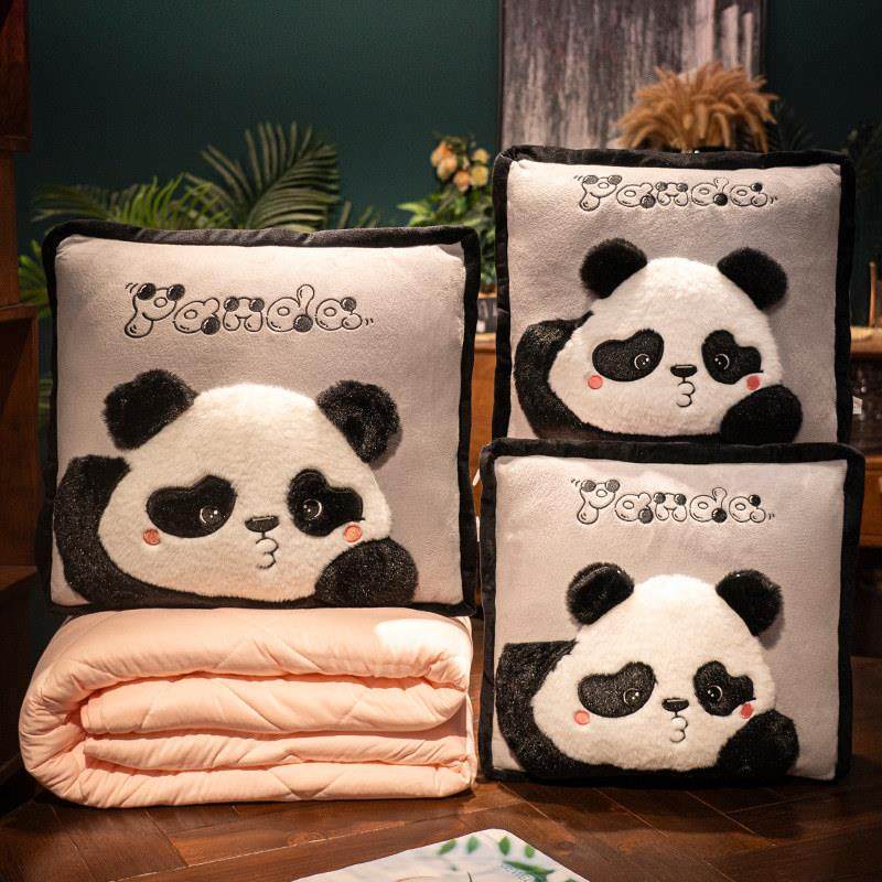 熊猫抱枕被子两用办公室午睡枕头毯子二合一午休靠枕汽车加厚车载,淘宝优惠券,粉丝福利购,淘宝优惠卷