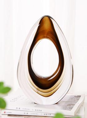 巴黎之心琉璃艺术摆件现代轻奢客厅酒柜玄关装饰品办公室高档摆设