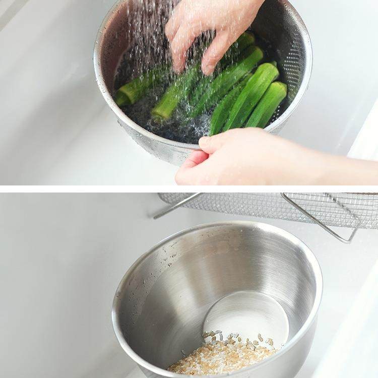 霜山304不锈钢多功能沥水篮大容量淘米盆厨房洗菜篮冲孔盆水果篮,淘宝优惠券,粉丝福利购,淘宝优惠卷