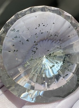 天然水晶绿幽灵吊坠裸石多面体切面幽灵项坠饰品一物一图