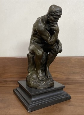 铜雕塑思想者思考者铜像摆件家居装饰H品创意礼品客厅玄关书房摆