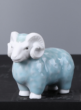 陶瓷生肖羊摆件招财三羊开泰y小羊家居可爱装饰品客厅电视柜摆设