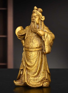 铜提刀关公佛像摆件店铺开业送礼武财神关二爷铜关帝X圣君武圣关