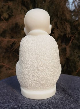 汉白玉雕塑《不说小和尚》家居家O饰  摆件 摆台