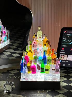 「左耳说」小酒瓶电脑桌面卧室竞房间氛围夜灯摆件装饰男生科技感