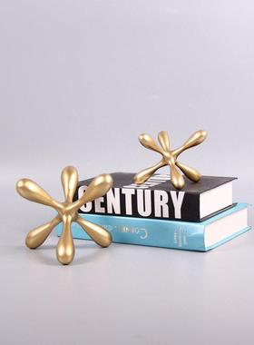 现代简单几何分子球压书镇纸摆件样板房售楼处入口书房客厅装饰