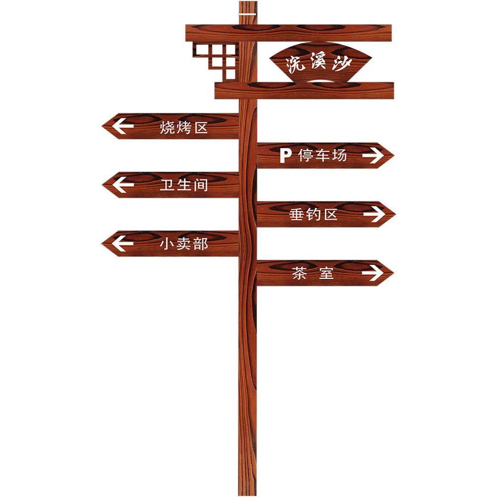 新款景区指示牌引路户外标识牌小区路标公园立式导向牌分流指路牌 - 图1