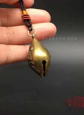 新品仿古铸造黄铜莲花菩提铃铛挂件浮雕荷L花水滴形状佛铃铜铃铛