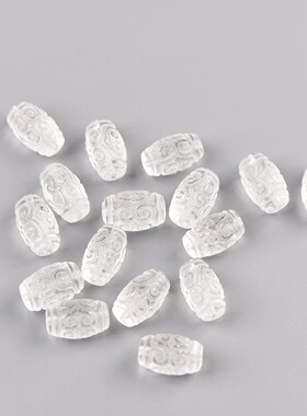天然白水晶回文桶珠通孔散珠