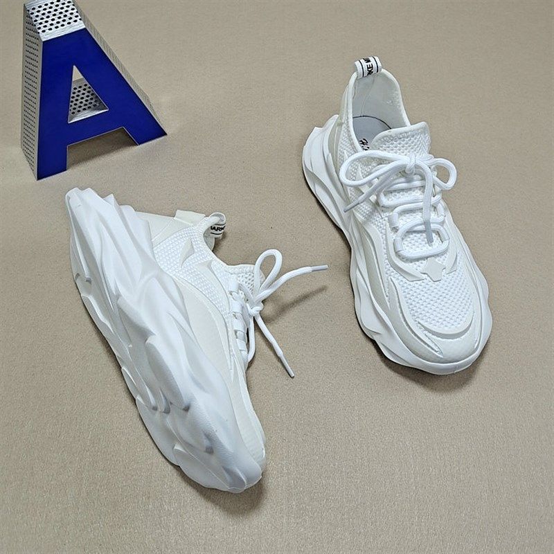 2023夏季新款飞织厚底轻便老爹鞋男韩版潮流套脚透气运动休闲男鞋,淘宝优惠券,粉丝福利购,淘宝优惠卷