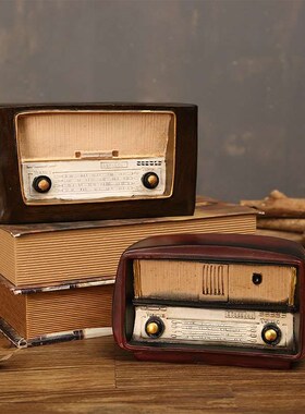 客厅复古怀旧老式电n视收音机模型摆件家居装饰品摆设音响拍照道