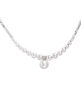 轻奢小众珍珠项链女春夏时尚气质锁骨链高级感百搭颈链外贸配饰品