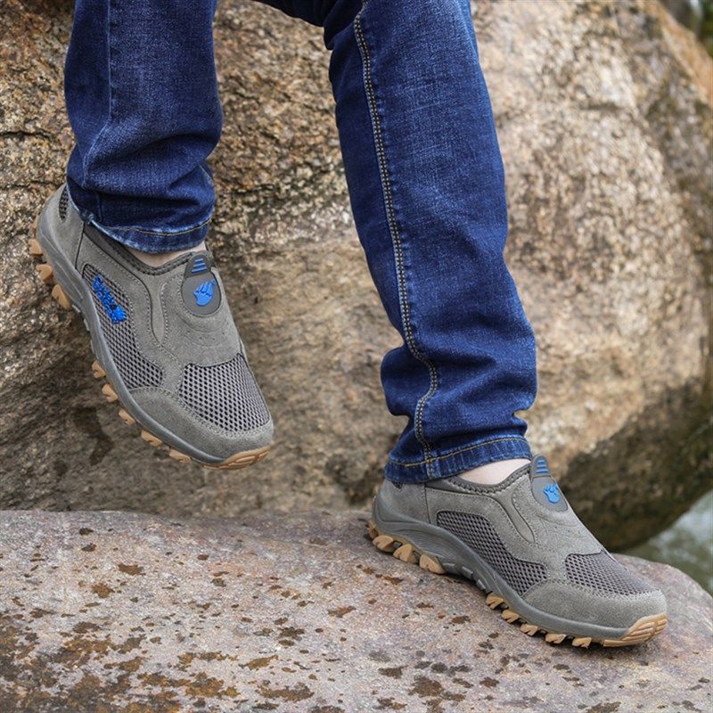 夏季男鞋网布鞋大码男士透气懒人运动户外登山鞋牛筋底一脚蹬鞋子,淘宝优惠券,粉丝福利购,淘宝优惠卷