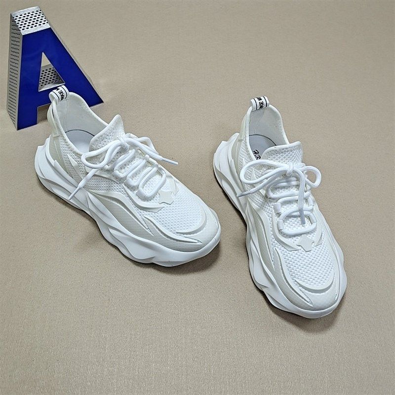 2023夏季新款飞织厚底轻便老爹鞋男韩版潮流套脚透气运动休闲男鞋,淘宝优惠券,粉丝福利购,淘宝优惠卷